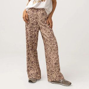Rhythm Drifter Floral Wide Leg Pant in Chocolate